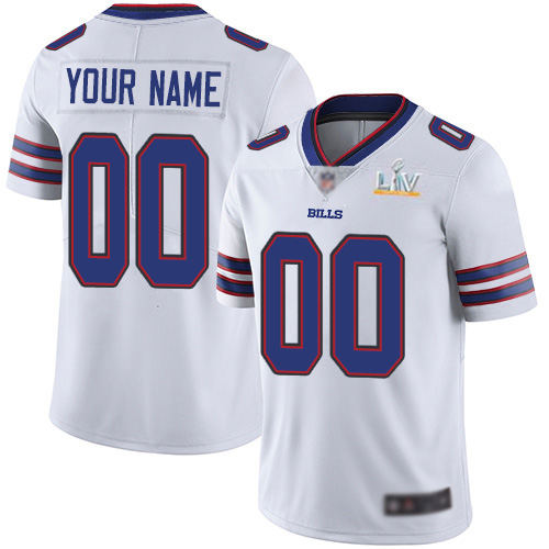 Men's Buffalo Bills Customized 2021 White Super Bowl LV Limited Stitched Jersey